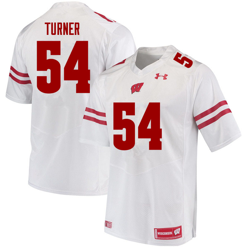 Men #54 Jordan Turner Wisconsin Badgers College Football Jerseys Sale-White - Click Image to Close